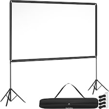 Cinema Projector Screen with Folding Tripods, 16:9, 4K, HD | White | white | L | 1