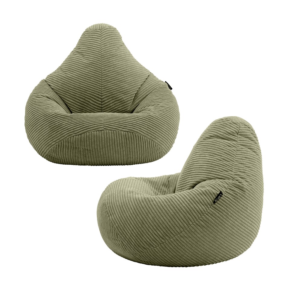 image 1 of Dalton Kids Beanbag Corduroy Sage Green Set of 2 | Green | Green | M | 2