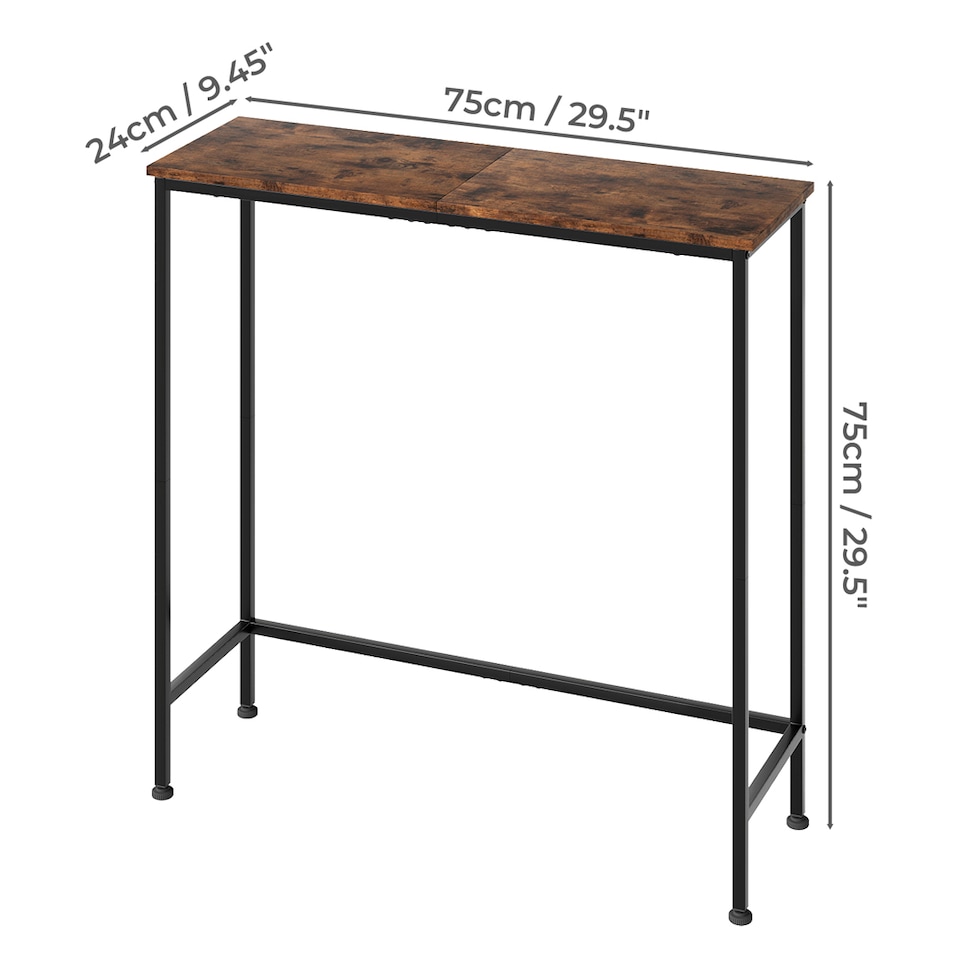 image 1 of Narrow Console Table Slim Entryway Hallway Sofa Table Display Shelf Industrial
