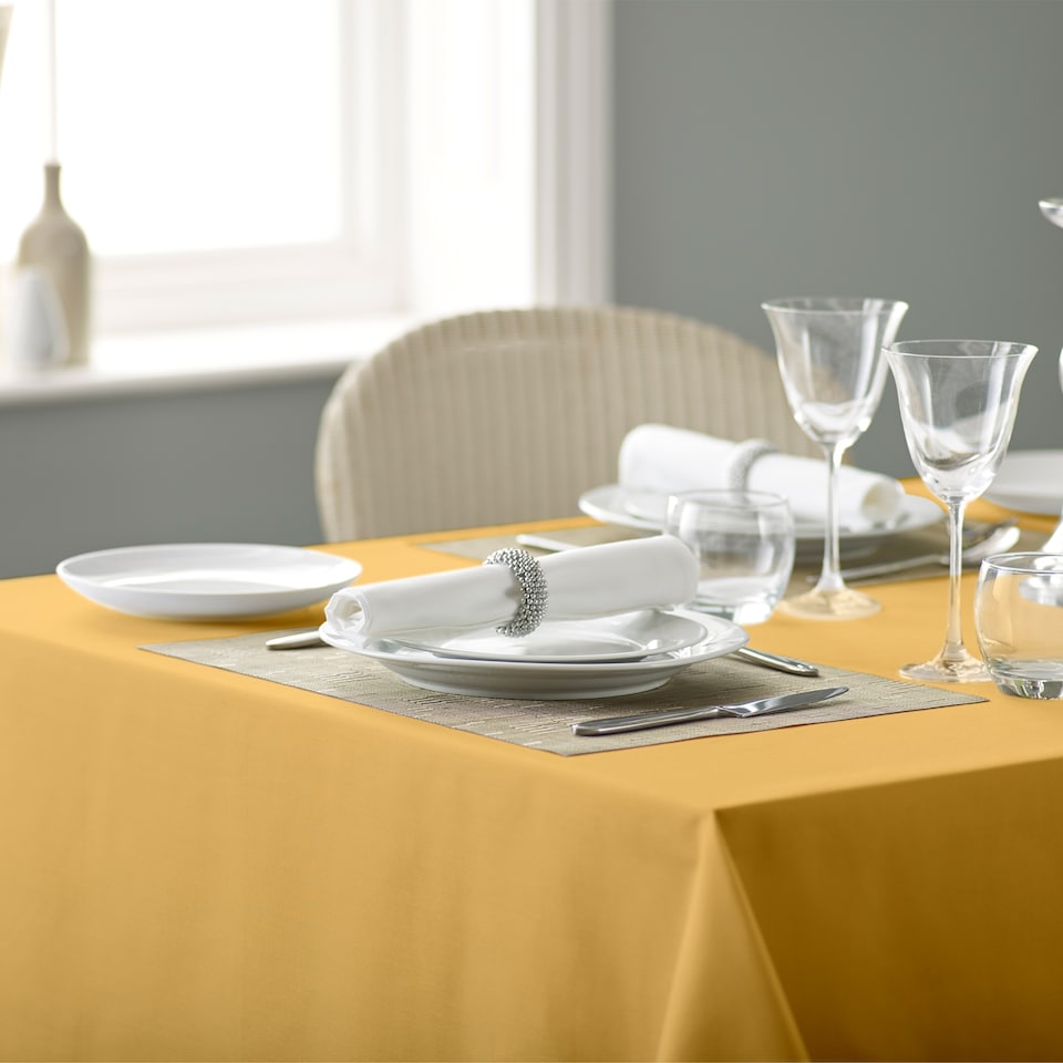 image 1 of Polyester Plain Bistro Tablecloth-New Gold