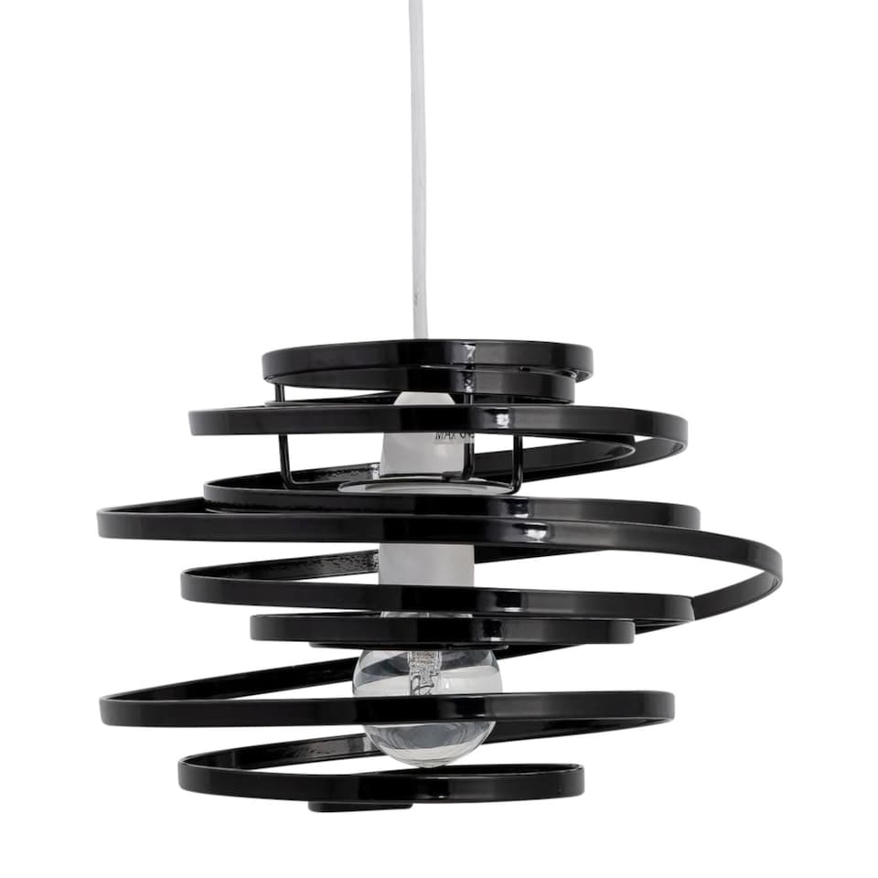 image 1 of Black Metal Swirl Easy Fit Light Shade | Black | Medium | 1