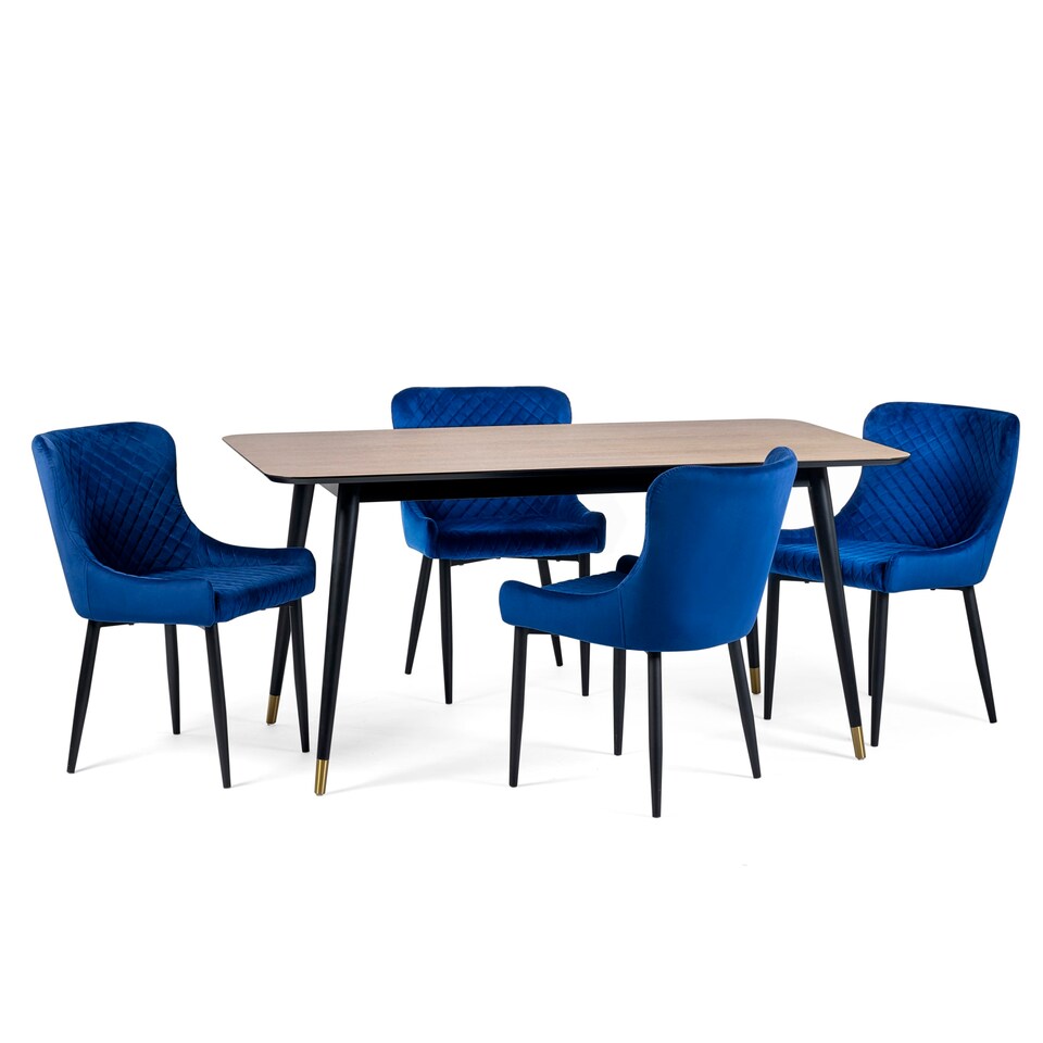 image 1 of Premium Findlay 90cm Rectangular Dining Table - Walnut & Black