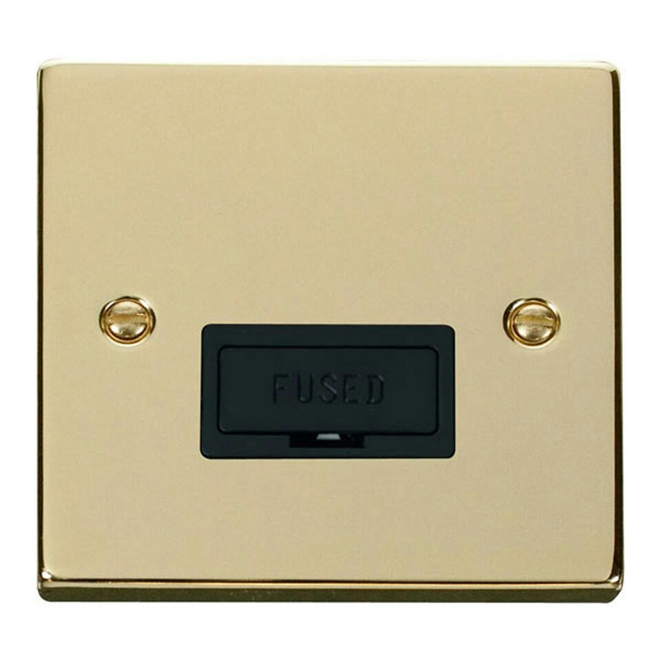 SE HOME Polished Brass 13A Fused Connection Unit Black | Polished Brass