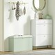 image 8 of HOMCOM Shoe Storage Bench with Cushion and Flip-Drawer | Green