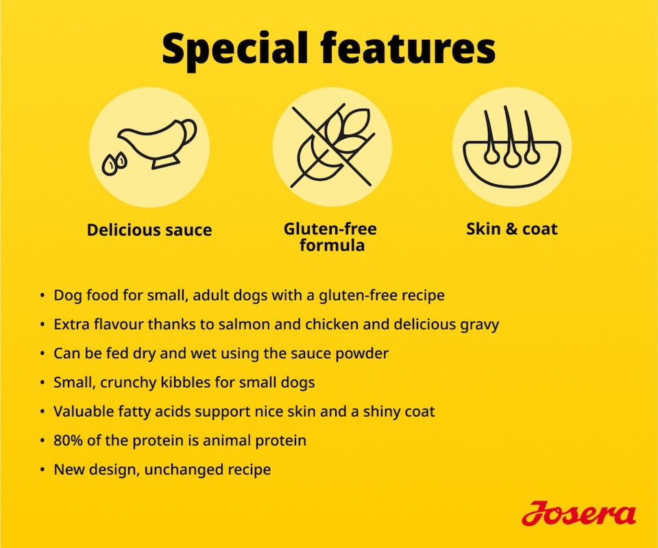 image 1 of Josera Mini Adult Salmon & Chicken complete dog food | For fussy small & toy breeds | Feed dry or wet for delicious gravy | Gluten free | Skin & coat | 3kg