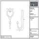 image 4 of Hammer & Tongs Single Heart Hook - W65mm x H130mm - Black