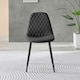 image 4 of Furniturebox 2x Corona Black Leg Black Faux Leather Dining Chair