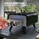 image 4 of Outsunny Outdoor Tabletop Gas Pizza Oven with 12" Pizza Stone & Peel, Black