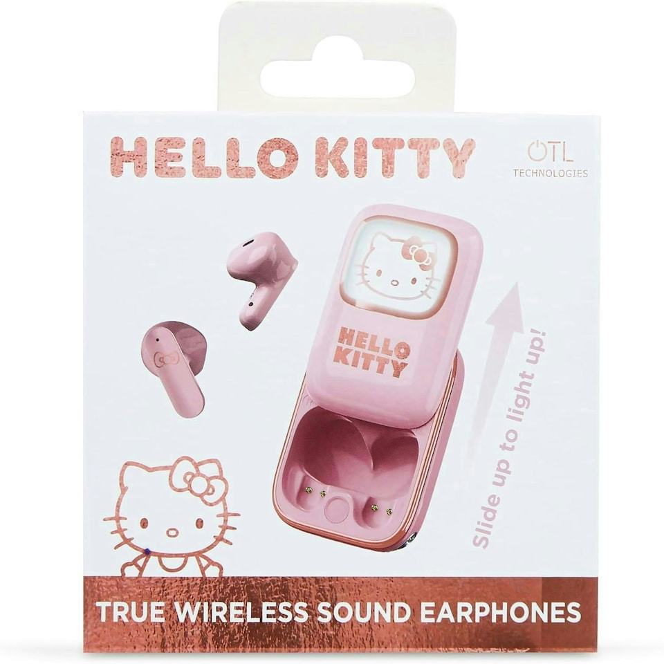 image 1 of OTL Hello Kitty Slide Open TWS Earphones Pink