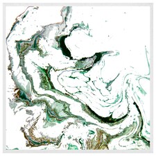 Green & gold marble (Picture Frame) White | L