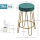 image 3 of Yaheetech 67 cm Tall Upholstered Velvet Counter Stools Blue | Peacock Blue