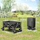 image 3 of Outsunny Foldable Garden Cart, Outdoor Utility Wagon with Carry Bag, Camouflage