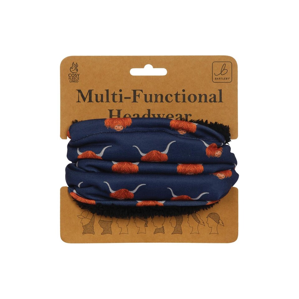 image 1 of Bartleby Multifunctional Fleece Lined Snood Headwear Highland Cow