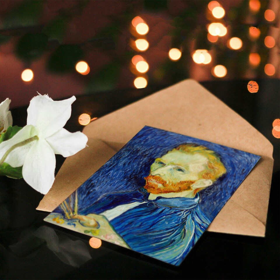 image 1 of Vincent van Gogh Art Card Self Portrait With Palette