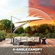 image 6 of Outsunny 3 m LED Cantilever Parasol Outdoor with Base Solar Lights Brown