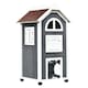 image 1 of PawHut Wooden Cat House Condos Cat Cave 2 Floor Pet Shelter Outdoor Furniture