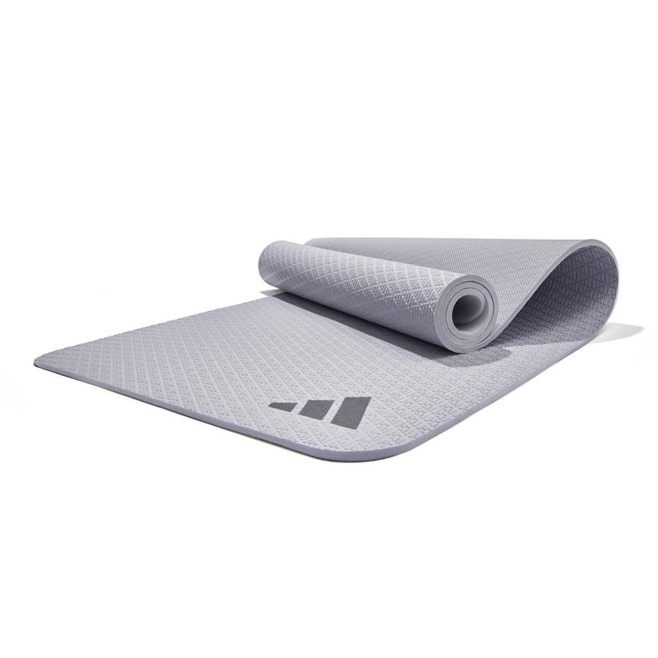 image 1 of Adidas 10mm Yoga Mat — 183 x 61 cm, 75% EVA/25% TPE, Grey | Multi | Grey | 183 x 61 cm