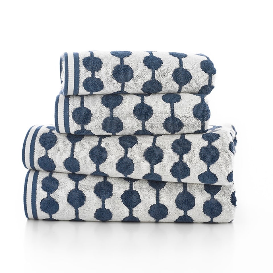 image 1 of Bobbles 100% Cotton Towels – Supersoft, 550 GSM, Yarn-Dyed Jacquard, Absorbent & Stylish in Orange & Marine Blue Orange | White | Bath towel
