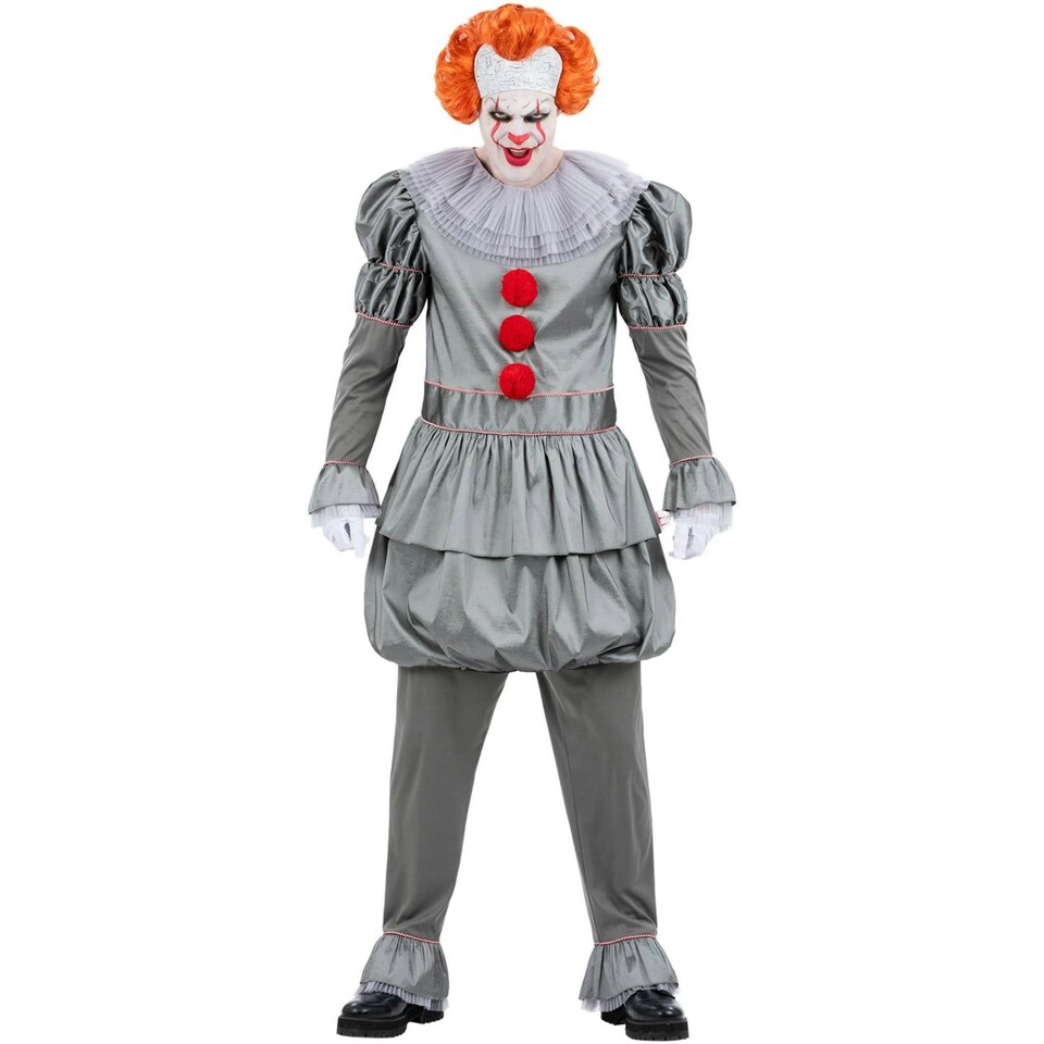 image 1 of IT Chapter Two Mens Pennywise Costume Set - Grey/White/Red - XL XL