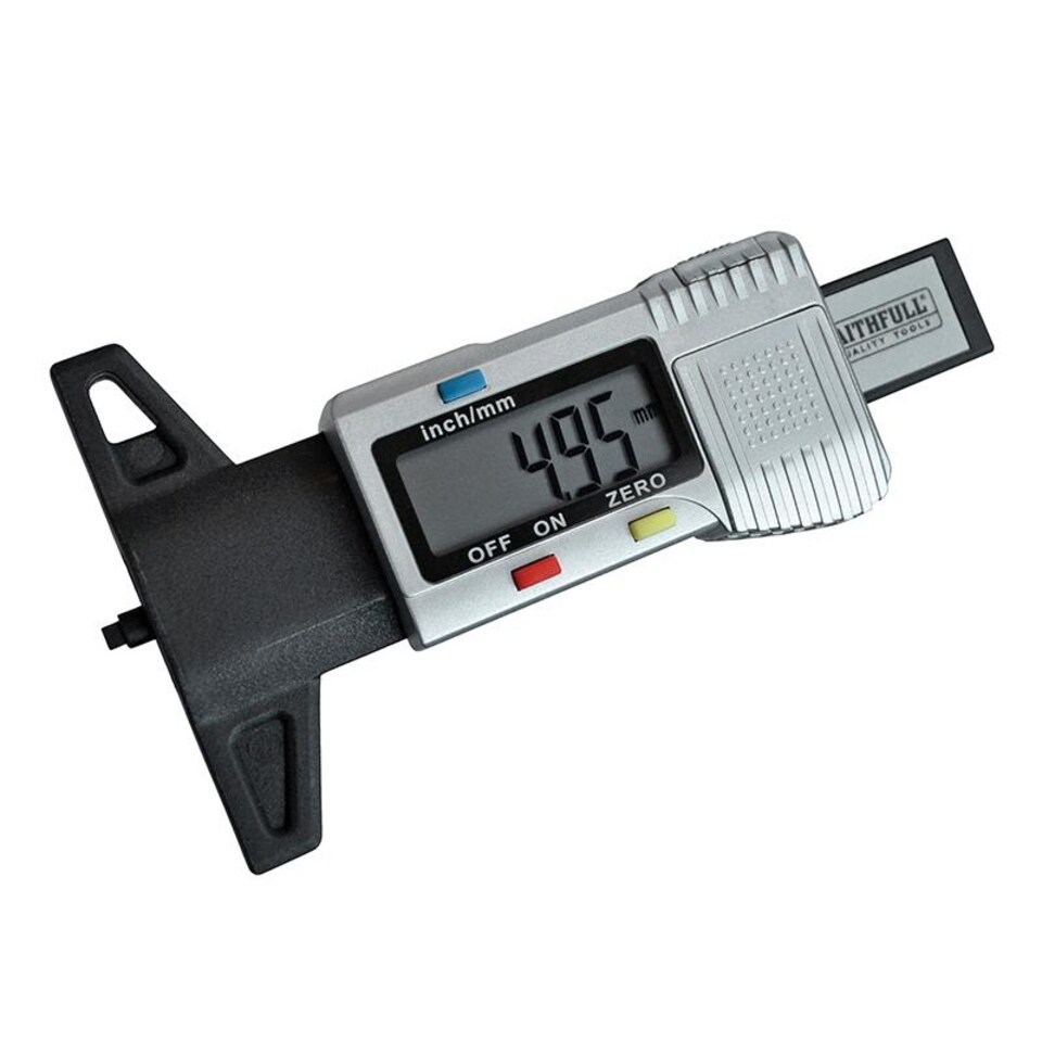 image 1 of Faithfull Tyre Depth Gauge Digital Readout 0-25mm | Multi | Multi Colour | One Size | 1