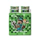 image 1 of Minecraft Blocks Duvet Cover Set - Green/Multicoloured - Double Green | Double