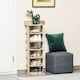 image 2 of HOMCOM 7 Tier Shoe Rack Organizer Storage Shelf Wooden Display Cabinet for Entryway Living Room Bedroom Oak