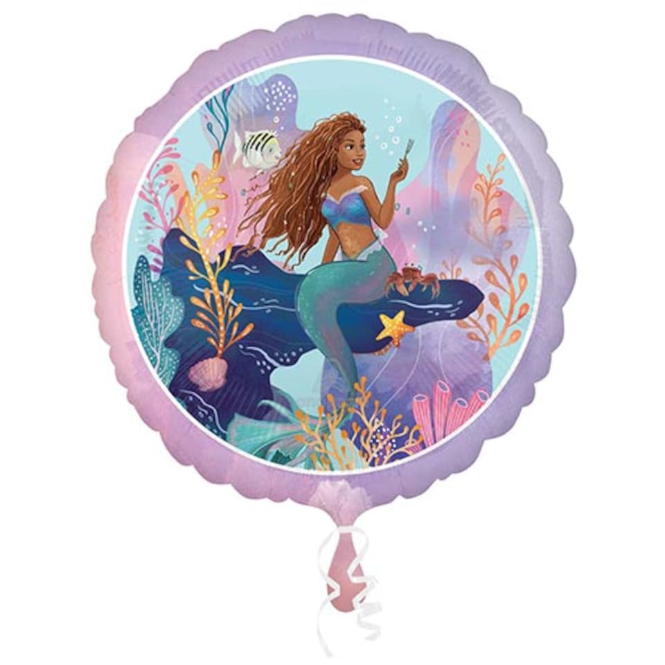 Disney The Little Mermaid Live Action Round Foil Helium Balloon 43cm / 17 in | Multi