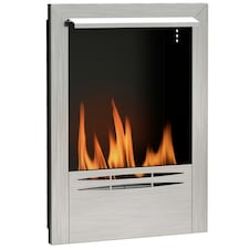 HOMCOM Stainless Steel Bioethanol Fire, Indoor Ethanol Fireplace Insert