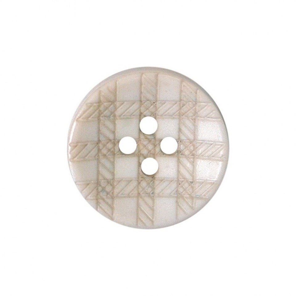 Minerva Beige Round Plastic Check Buttons for Dressmaking - 15mm - per value pack of 50