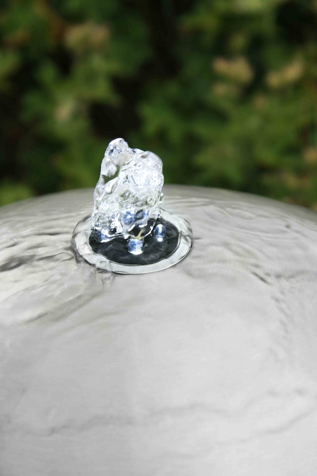 image 1 of Brushed Sphere Stainless Steel Outdoor Water Feature with Lights H45cm