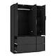 image 3 of FUJI 3 Door 4 Drawer Wardrobe | Black | Black & Black | 117 x 55 x 8.5 | 1