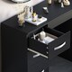 image 7 of Vida Designs Hulio 3 Drawer Dressing Table High Gloss Vanity Makeup Desk, Black