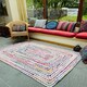 image 1 of CARNIVAL White Braided Rug with Fabric - Cotton - L90 x W150 - Multicolour Multi