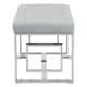 image 3 of Interiors By Premier Stylish Powder Blue Velvet And Silver Bench, Luxe Bench For Outdoor, Accent Dining Bench For Diningroom Silver