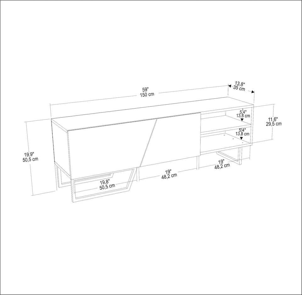 image 1 of Decorotika Denasse TV Stand TV Unit for TVs up to 60 inch