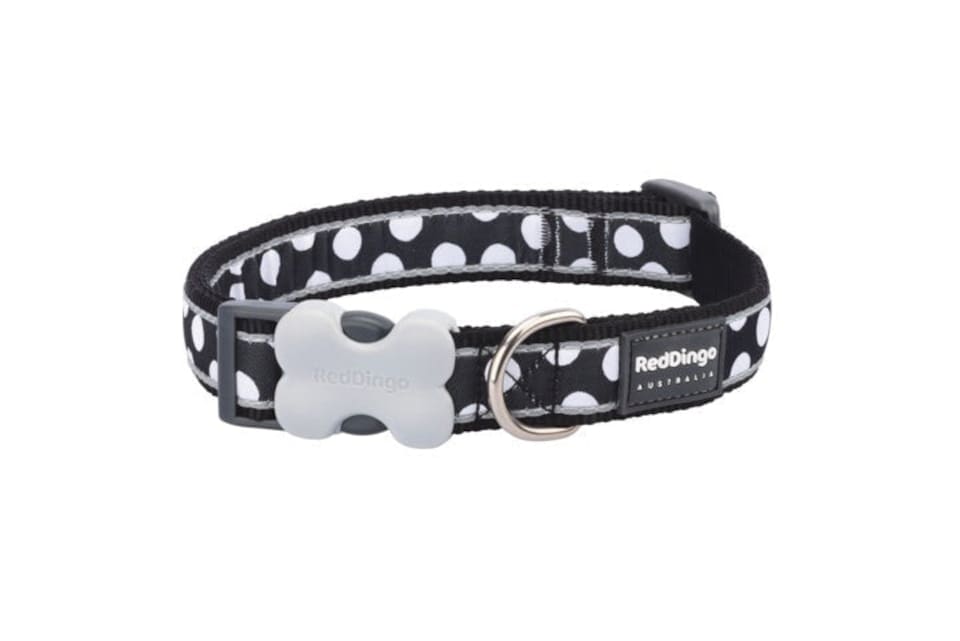 image 1 of Cat Collar Design White Spots on Black | Black | M