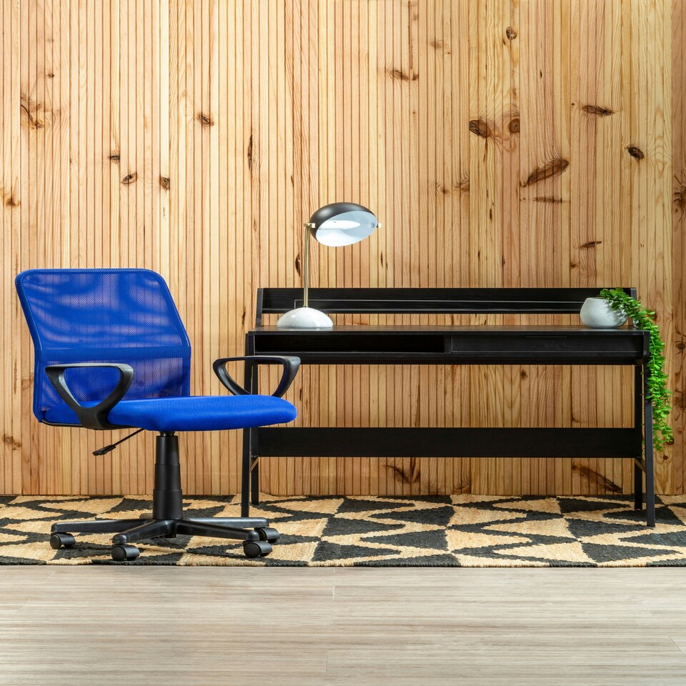 image 1 of Interiors By Premier Ergonomic Dark Blue Home Office Chair, Comfortable Work From Home Chair, Movable Ergonomic Chair For Office