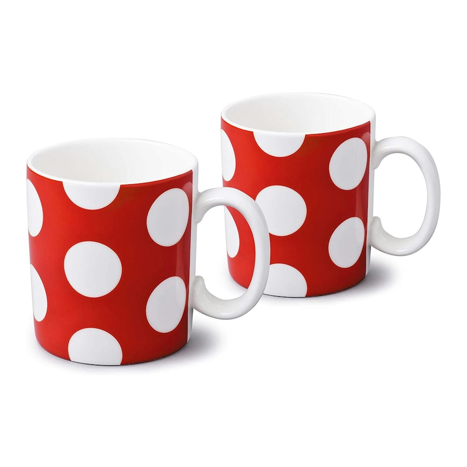 image 1 of Wm Bartleet & Sons Porcelain Spotty Large Mug, 1 Pint, Set of 2 Purple