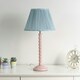 image 2 of ValueLights Laurenne Tapered Blue Pinstripe Fabric Pleated Easy Fit Small Lamp Shade