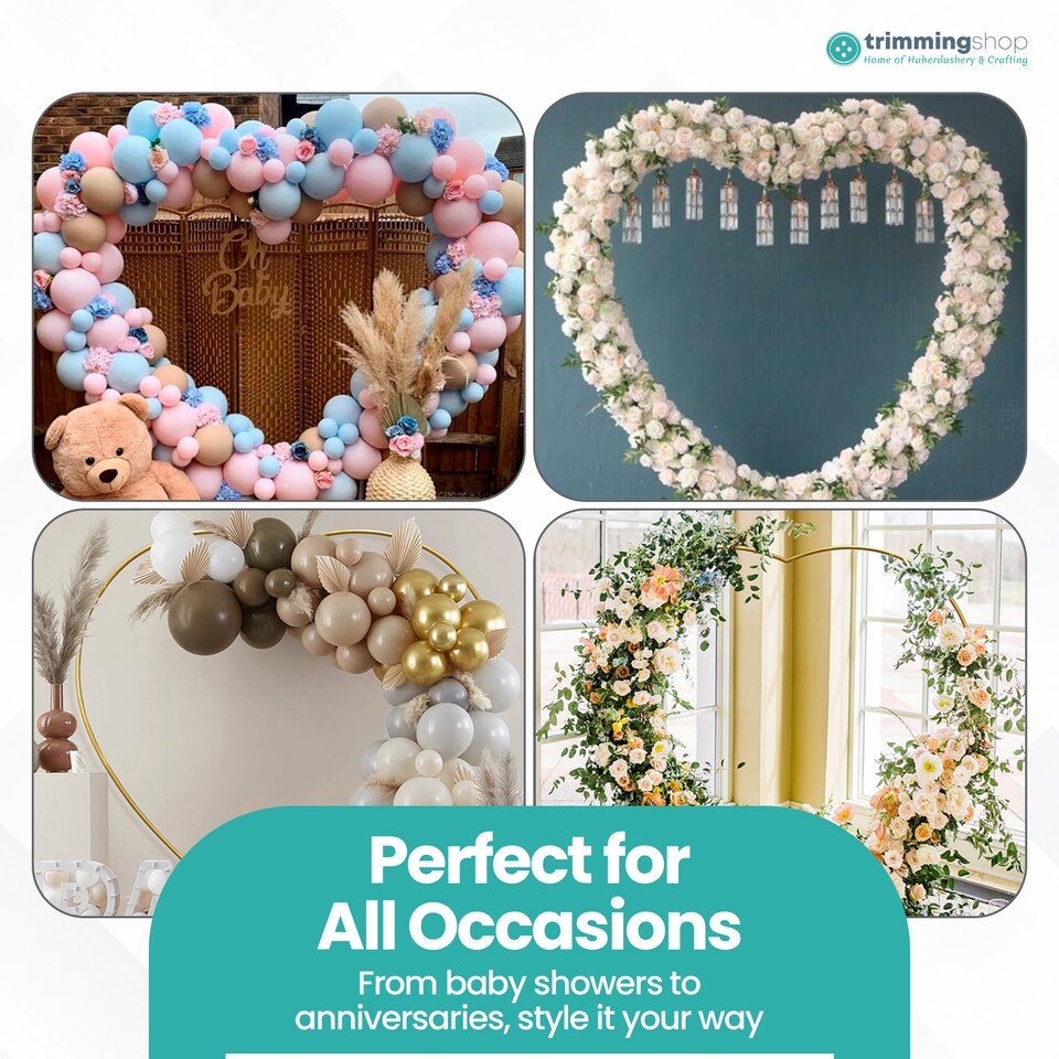 image 1 of Heart Balloon Arch Stand Party Decoration Arch Metal Frame - 200cm