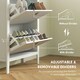image 4 of HOMCOM 2 Drawer Shoe Cabinet with Flip Doors for Hallway, Entryway White | 80 x 24 x 95.5 cm