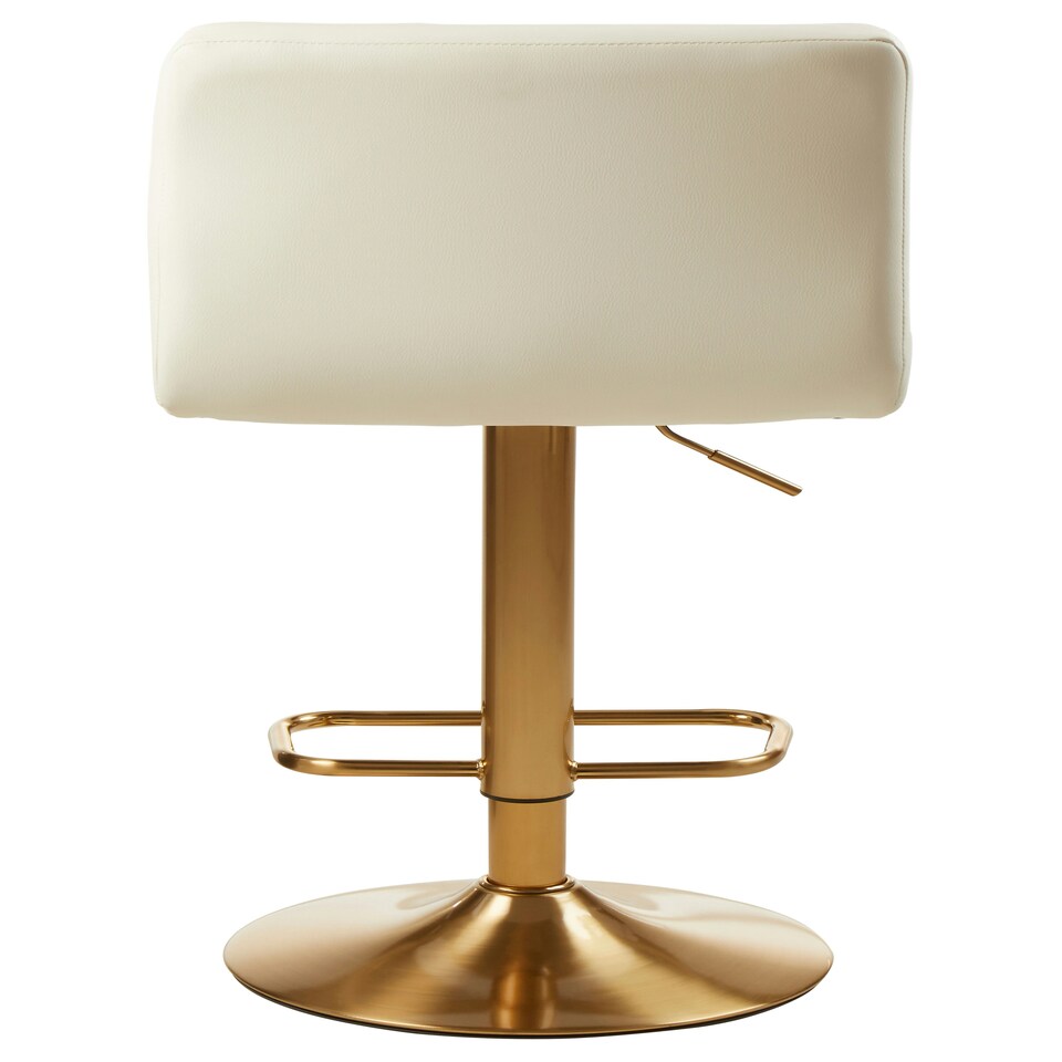 image 1 of Interiors by Premier Adjustable Gold & White Finsih Bar Stool, Comfort And Stable Counter Stool, Elegant Kitchen Bar Chair