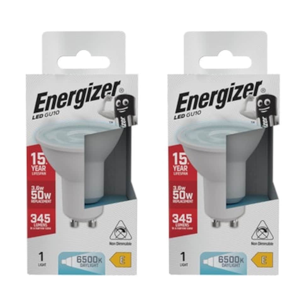 image 1 of Energizer LED GU10 345lm 3.6W 6500K (Daylight) Light Bulb - Pack of 2
