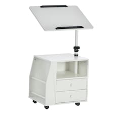 HOMCOM End Table Nightstand 360° Adjustable Height and Angle P2 Particle Board
