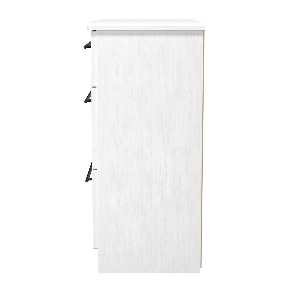 image 1 of Howard 3 Drawer Deep Chest of Drawers in White Ash (Ready Assembled) | White | White Ash