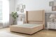 image 1 of Sloomy Devonshire Pebble Plush Divan Bed Base 2 Drawers Foot-End With 54 Inch Wingback Headboard | Brown | Pebble | King | 1