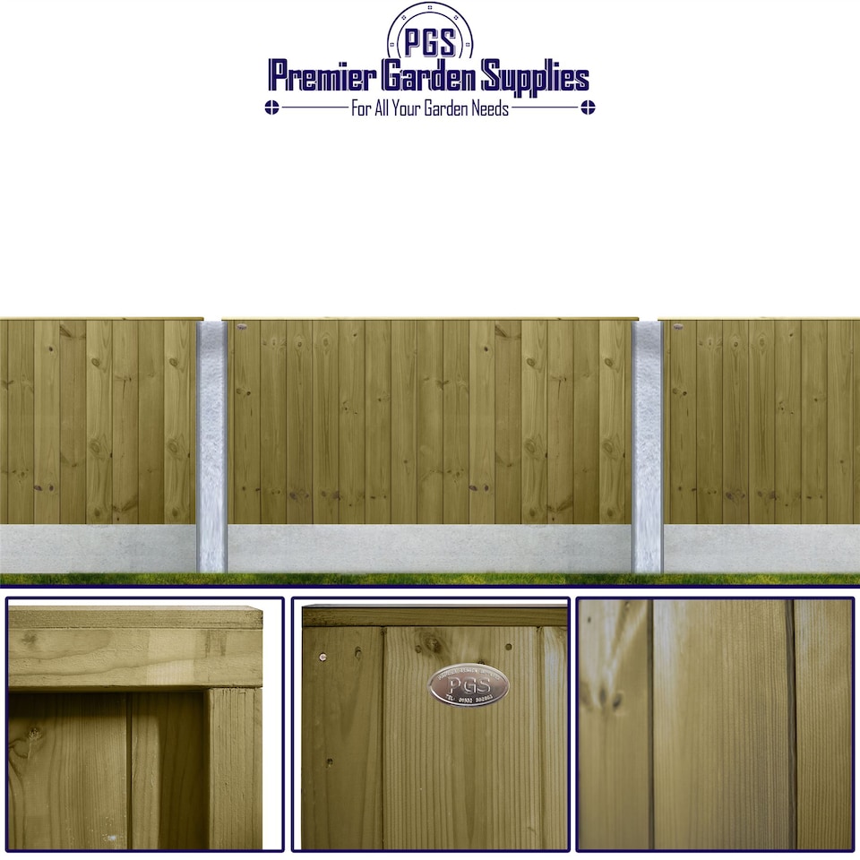 image 1 of Ultimate T&G Vertical Boards W:6ft x H:3ft Fence Panel Treated Timber (Pack of 4)