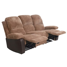 Jumbo Cord 3 Seat Reclining Sofa In Brown