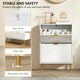 image 6 of HOMCOM Slim Shoe Storage Cabinet with 2 Flip Drawers for Hallway White | Gold | 60W x 24D x 91.5H cm