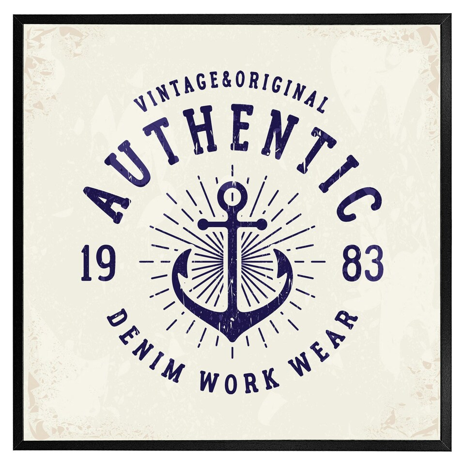 image 1 of Vintage anchor logo (Picutre Frame) White | M